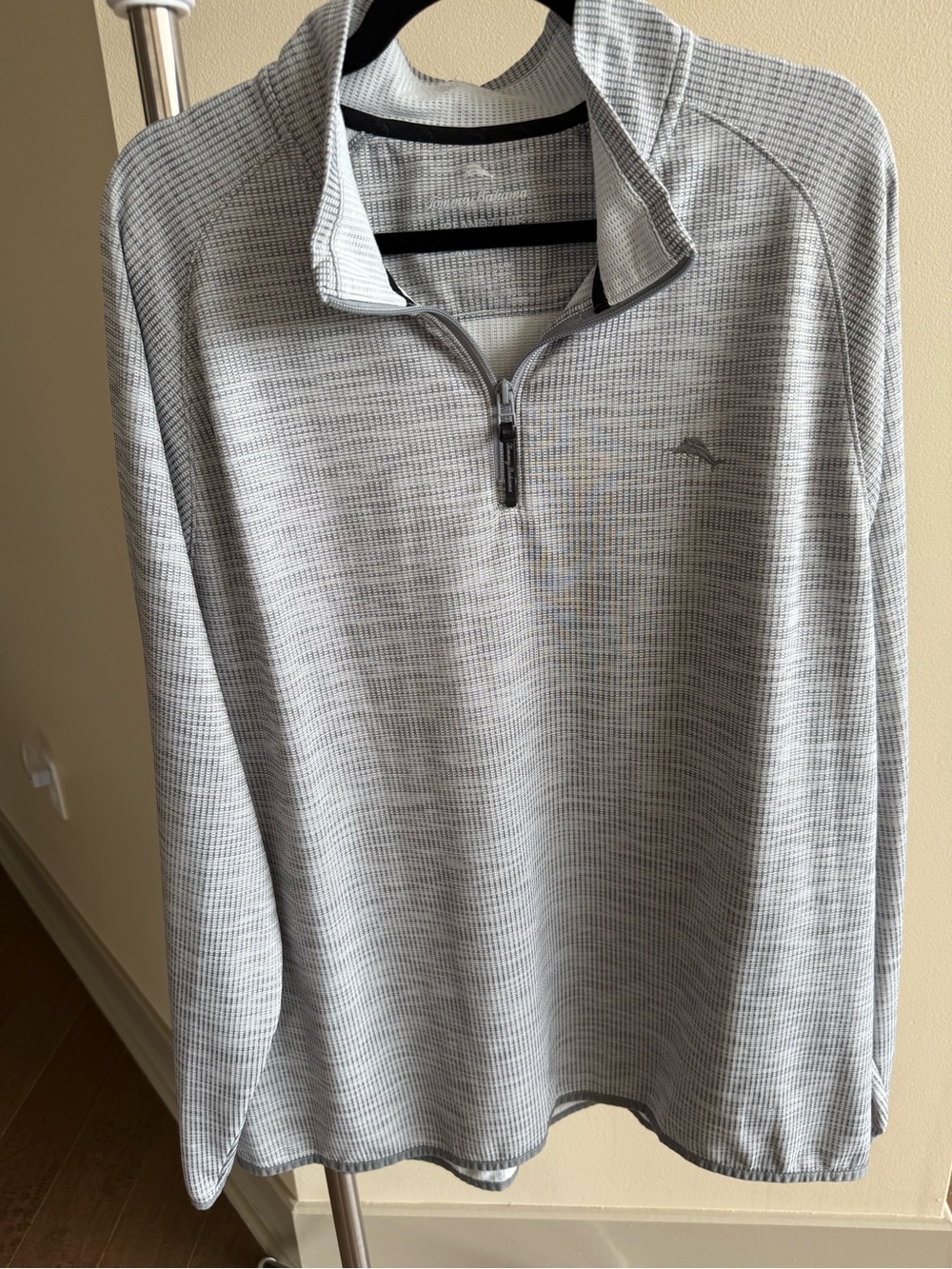 Tommy Bahama Gray Textured Quarter-Zip Pullover Island zone